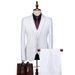 CT 2025 Men's New Solid Color Two-Button Three-Piece Wedding Business Casual Suit Set For Men_viptrois.com