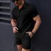 Men's Clothing fashion new men's short sleeved shirt shorts sports leisure beach two piece suit_viptrois.com