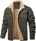 Men's Clothing Men's Workwear Jacket With Fleece Lining - Cotton Casual Jacket For Autumn, Winter & Spring - Multi-Pocket Utility Coat_viptrois.com