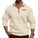 Pure Pure 2025 Independent Station Plus Size Winter Fleece Half-Zip Stand Collar Pullover Solid Color Casual Sweatshirt Men's_viptrois.com