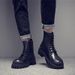 Leather Martin Boots Men's High-top Wind Mid-help Tooling Locomotive Soft Leather Velvet Men's Shoes_viptrois.com