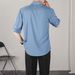 Men's Clothing Solid Color Summer Versatile Shirt Five Point Sleeves_viptrois.com