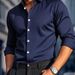 Men's Clothing Long Sleeved Casual Solid Color Business High Quality Shirt_viptrois.com