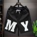 Men's Summer Style Letter Print Five Point Shorts Trendy Beachwear for Socially Conscious Young Kuaishou Internet Celebrities_viptrois.com