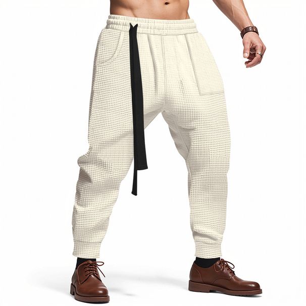 Men's Casual Jogger Pants – Straight-Leg Polyester Trousers With Drawstring Waist (7 Colors, S-XXXL)_viptrois.com