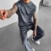 Men's Clothing Sports Casual Pants Vest Suit Loose Sleeveless T Shirt Fitness Suit_viptrois.com