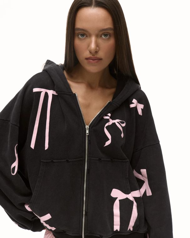 Men's Clothing European And American Spring And Autumn New Hooded Loose Bow Print Sweatshirt European And American Women's Tops Trendy INS Style_viptrois.com
