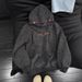 Cleanfit Black Tie-dye Embroidered Hooded Sweater Men's Winter American Heavy Silhouette Jumper Trendy Jacket_viptrois.com
