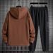Men's Clothing Men's Spring and Autumn Korean Style Fashion Large Size Hooded Sweatshirt Loose and Comfortable Sweatpants a Complete Set_viptrois.com