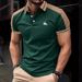 Men's Clothing 2025 Summer New European And American Men's Daily Casual Printed Lapel Short Sleeved Polo Shirt_viptrois.com
