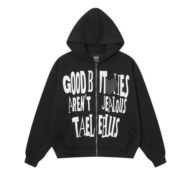 Men's 3D Printed Hoodie Jacket Autumn New American Retro Loose Cardigan Zip up Sweatshirt Cross Border Style for 2025_viptrois.com