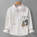 Spring And Autumn Men's Splicing Long Sleeve Shirt Trendy Casual Loose Comfortable Color Blocked Fashion Shirt_viptrois.com