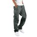 Men's Casual Cargo Pants - Stylish Jacquard Drawstring Trousers With Multiple Pockets_viptrois.com