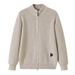 Men's Thick Knit Zip-Up Cardigan With Stand Collar, Casual Solid Color Pullover Sweater, Trendy Outerwear For Winter_viptrois.com