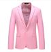 Solid color men's casual blazer_viptrois.com