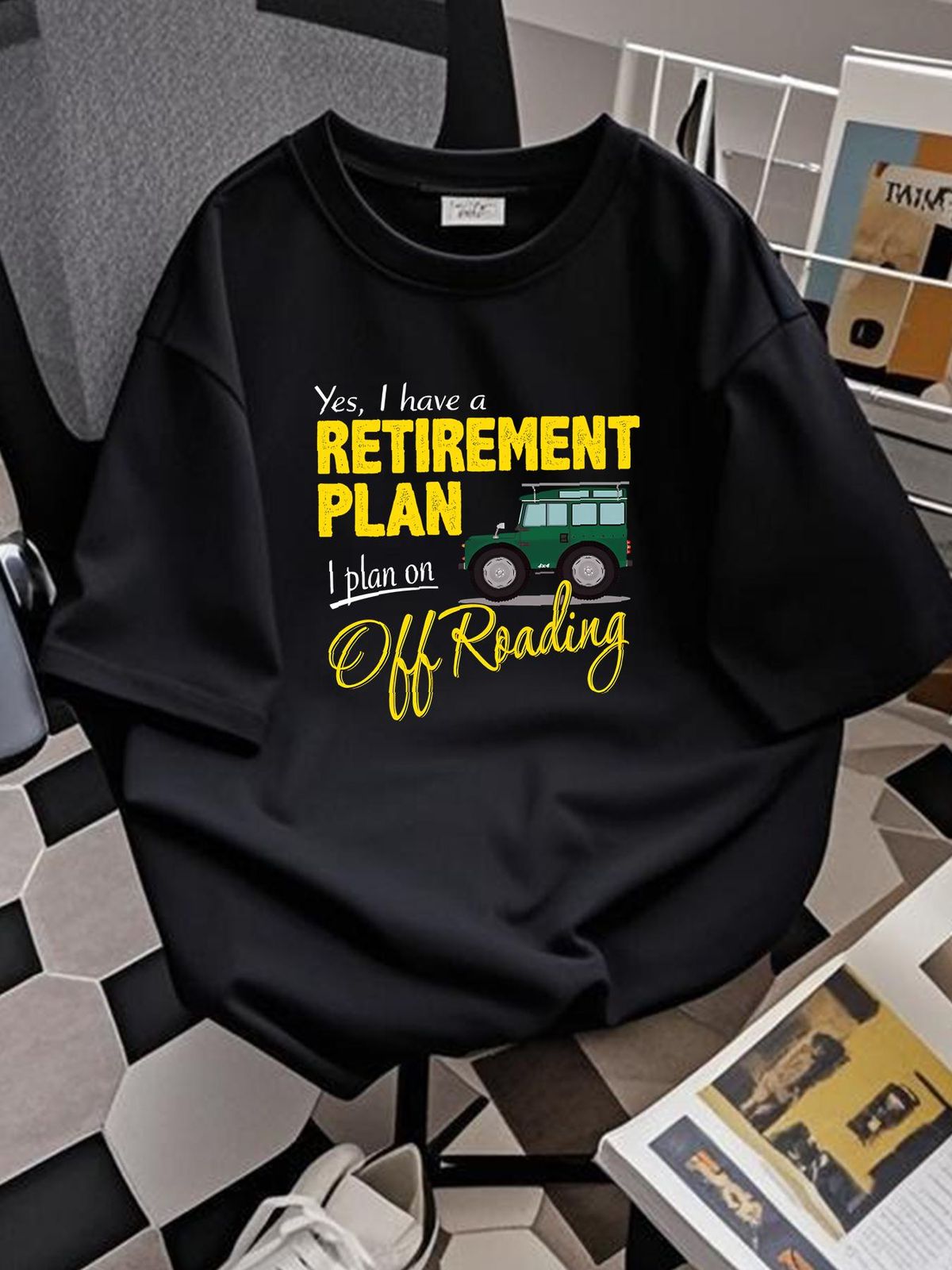 Retirement Plan Off Roading 4X4 Road Funny Mens Cotton T-Shirt Tee Top Soft Top For Everyday Wear Homme Unisex Stretched Stylish Streetwear_viptrois.com
