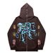 Hoodie Sweatshirt Gothic High Street Full Zipper Oversized Unisex Streetwear Y2 Jacket_viptrois.com