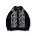 Men's Clothing Jacquard Knit Cardigan Sweater Autumn/winter Style Textured Collar, Loose And Casual Knitwear._viptrois.com