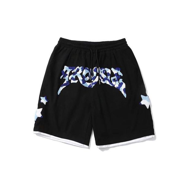 Men's Clothing Hip Hop Towel Embroidery Summer Drawstring Sports Shorts Men And Women Trendy Street Loose Wide Leg Five Point Guard Pants._viptrois.com