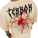 Men's Clothing New Summer Spider Web Horror English Short Sleeve T Shirt For Men Stylish, Cool, Casual, Versatile, Breathable, And Comfortable_viptrois.com