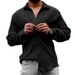 2026 Men's Loose, Large-Sized Solid Color Shirt, Zou Zou Fabric Lapel Long-Sleeved Casual Shirt_viptrois.com