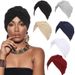 Spring And Summer New Silver Elastic Folded Forehead Twist Cross Turban Hat Baotou Hat_viptrois.com