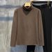 Men's German Fleece Turtleneck Base Layer Shirt Warm Inner Autumn Winter Thickened Double Sided Long Sleeve T-Shirt_viptrois.com