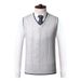 Men's Wool Blend V-Neck Sleeveless Sweater Vest - Plaid & Camouflage Pattern, Slim Fit, Casual Pullover For Autumn_viptrois.com