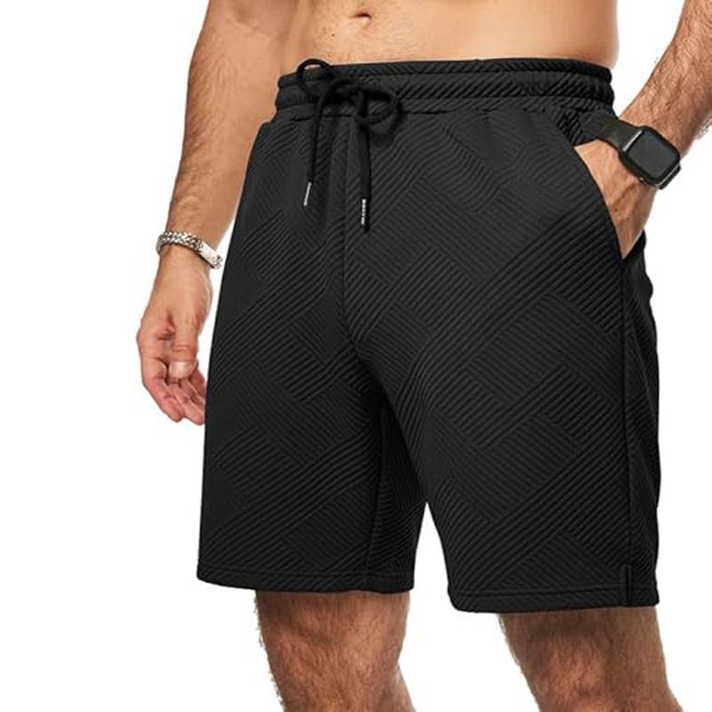 Men's Clothing Shorts Casual Elastic Waist Drawstring Five Point Shorts Summer Beach Vacation Shorts With Pockets_viptrois.com