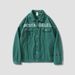 American Retro Fashion Letter Multi-Pocket Green Denim Men's Jacket High-End Spring And Autumn Top_viptrois.com