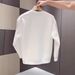Men's Long Sleeved Crew Neck Sweatshirt Autumn/Winter Patchwork Pockets Solid Color Versatile Youthful Base Layer Shirt_viptrois.com
