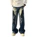 Neo-Parisian Splatter Jeans – Premium Relaxed Straight-Leg Denim With Artistic Ink Wash (M-3XL, Non-Stretch Cotton)_viptrois.com