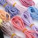 Candy color mesh shoelaces new round multi color sports shoes crystal shoelaces_viptrois.com