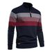 Loom Knitted Pullover Open Chest European And American Style Stand Collar New Autumn Winter Cross-Border Sweater Men's_viptrois.com
