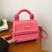 Small Bag Women's Handbag New Style Simple Messenger Bag Solid Color Small Fresh Foreign Temperament Commuting Shoulder Small Square Bag_viptrois.com