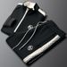 Luxurious New Color-Block Casual Slim Fit Sports Suit Spring And Autumn Men's Cardigan Trendy Jacket Two-Piece Set_viptrois.com