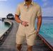 Men's Clothing Seaside Casual Fashion Shirt Lapel Short Sleeved Shirt Short Sleeved Suit_viptrois.com