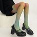 Silk Stockings Sweet Cool Color Rainbow Fishnet Stockings Personality Color Jacquard Fishnet Stockings Fashionable Gradient Personality Pantyhose_viptrois.com
