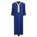 Men's Clothing New Muslim Mid Sleeve Embroidery National Style Moroccan Men's Robe Side Pockets_viptrois.com
