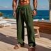 Men's Striped Casual Pants - Elastic Waist Comfort Trousers For Daily Wear And Light Exercise_viptrois.com