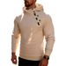 Autumn European And American Men's Solid Color Pullover Sweatshirt Button Half Zip Splicing Hoodie Sweatshirt_viptrois.com