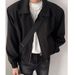 American Trendy Brand Black Shoulder Padded Short Coat Men's Autumn And Winter Ruffian Handsome High-end Sense Early Autumn Trendy Men's Bomber Jacket_viptrois.com