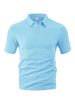 Men's Clothing Summer Thin Breathable Perspiration Loose Casual Solid Color Jacquard Fabric Men's Short Sleeved Polo Shirt_viptrois.com