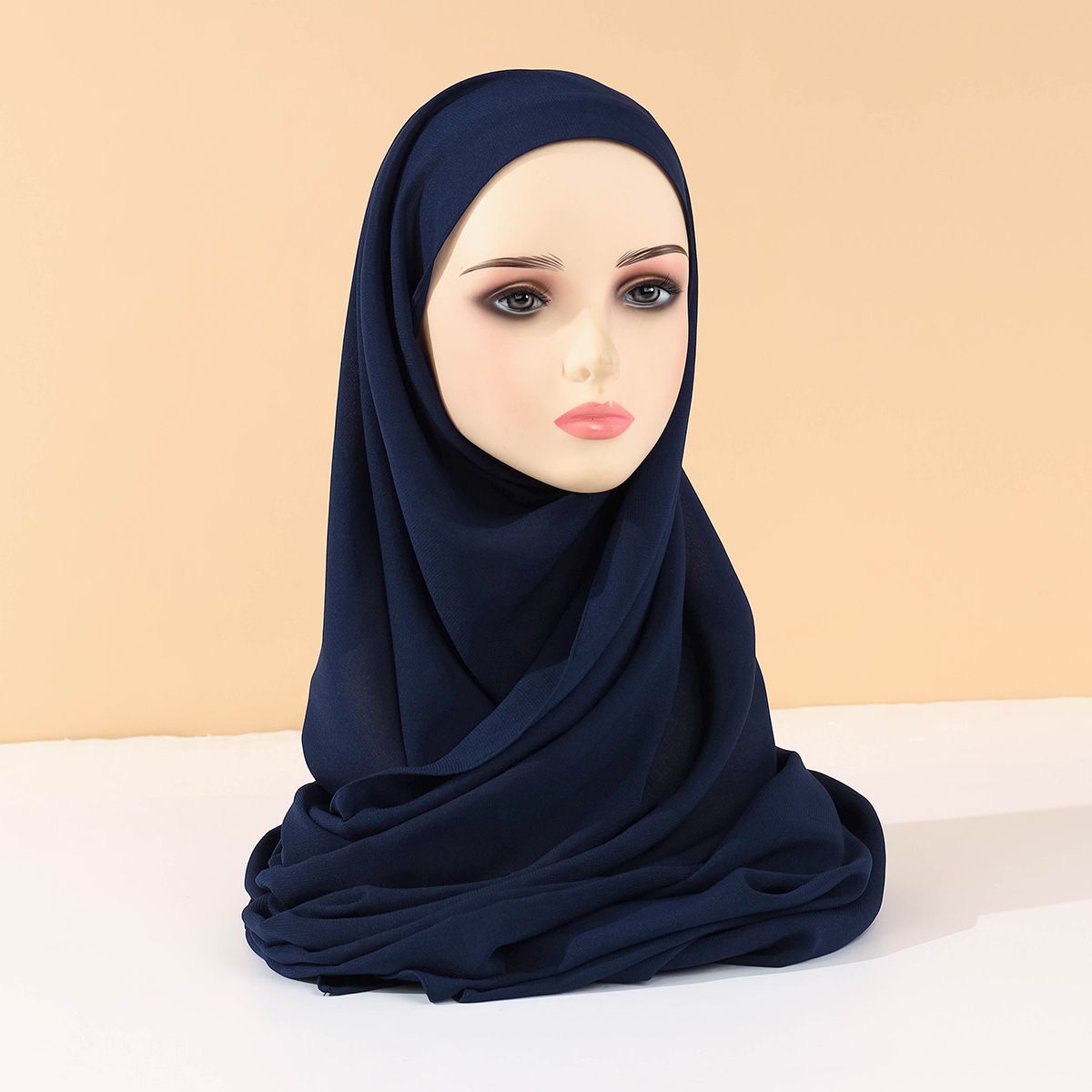 Women's Hijab new solid color chiffon ladies long scarf scarf headscarf comfortable breathable_viptrois.com