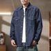 809 # Large Spring/Summer New Product Non Fading Denim Men's Loose And Versatile Original Cow Cardigan Shirt_viptrois.com