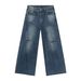 Men's Clothing High Street Ripped Jeans For Men High Loose Straight Wide Leg Trousers_viptrois.com