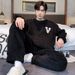 2025 New Coral Fleece Soft Skin Fitting Pajamas Winter Flannel Men's Thickened Loose Fit Home Suit Set_viptrois.com
