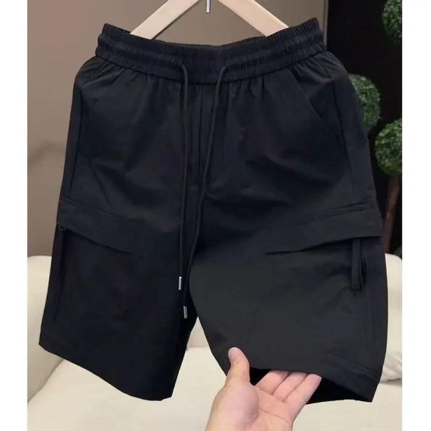 Summer Quick-dry Cargo Shorts, Casual Loose-fitting Large Shorts For Outdoor Wear, Solid Color Thin Men's Pants_viptrois.com