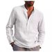 Men's Clothing Men's Long Sleeve V Neck Casual Beach Shirt Men's Clothing_viptrois.com