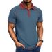 Men's Clothing Spring European And American Men's Short Sleeve Lapel Henry T Shirt Men's Polo Bottoming Shirt_viptrois.com